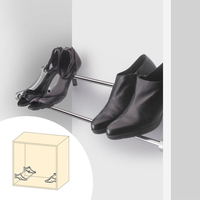 Schuh-Regal Self Schrankinnenraum, Grau metallic, Stahl Kunststoff