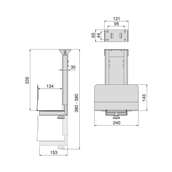 CPU-Halter, Stahl, Silvergrau