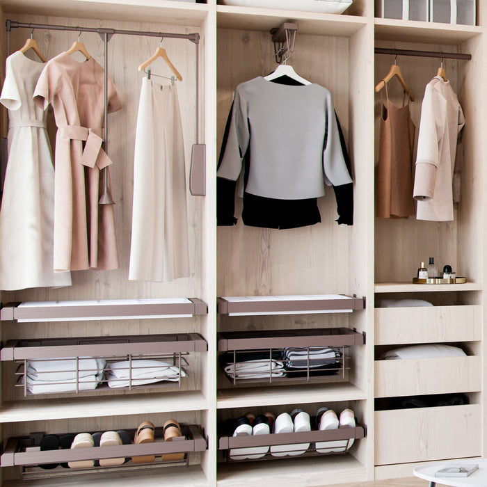 Kleiderlift Garderoben Hang, 600 - 830, Mokka, Stahl Kunststoff