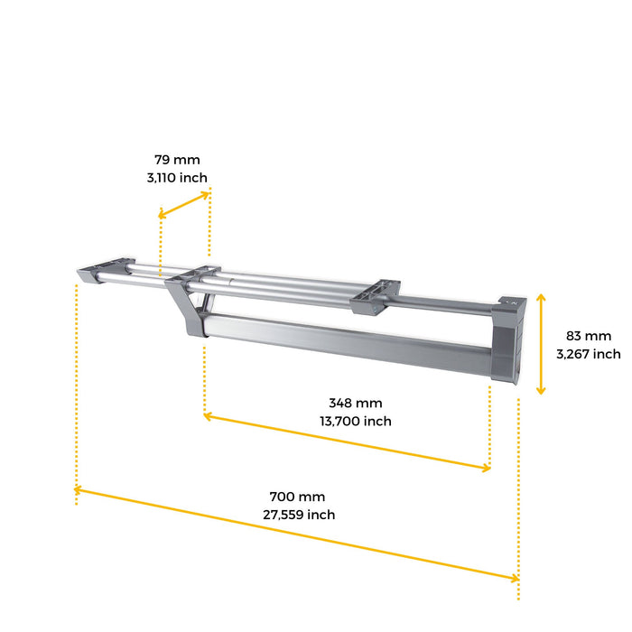 Ausziehbarer Kleiderstange Schränke, Matt eloxiert, Aluminium