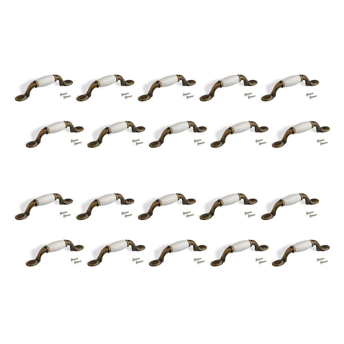 Lot von 20 Möbelgriffe Papua, L127mm, 76mm Achsenabstand, Zamak, Bronze