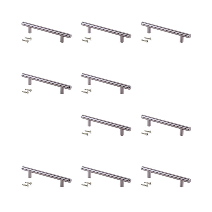 Lot von 10 Möbelgriffe Orlando, L528mm, 448mm Achsenabstand, Stahl, Nickel satiniert