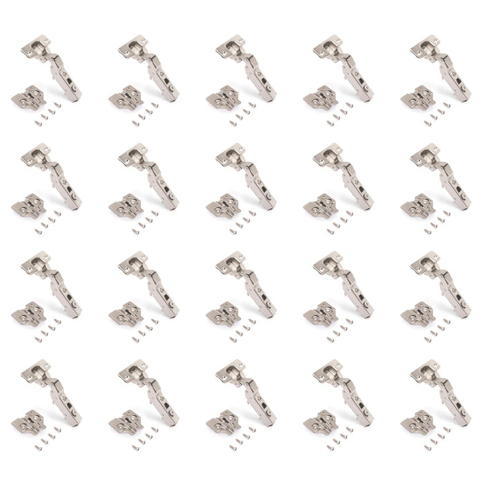 Kit von 20 Topfscharniere X91 telanschlag Schließautomatik Kreuzmontageplatten zum Schrauben, H 0, Stahl, Vernickelt