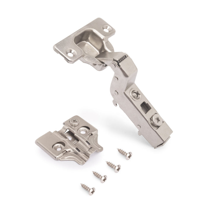 Kit von 20 Topfscharniere X91 Innenanschlag Schließautomatik Kreuzmontageplatten zum Schrauben, H 0, Stahl, vernickelt