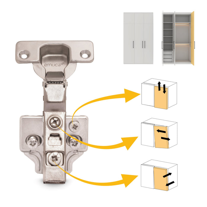 Kit von 20 Topfscharniere X91 telanschlag Schließautomatik Euro-Zusätzen, H 0, Stahl, vernickelt