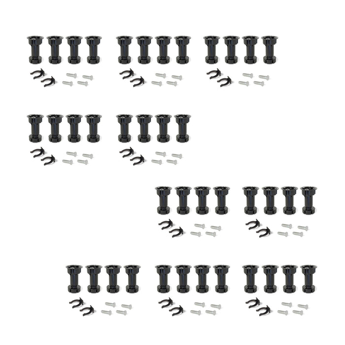 Lot von 10 Nivellierer Bone, vormontierter Sockel, H 100mm, verstellbar 98-115mm, Kunststoff, Schwarz