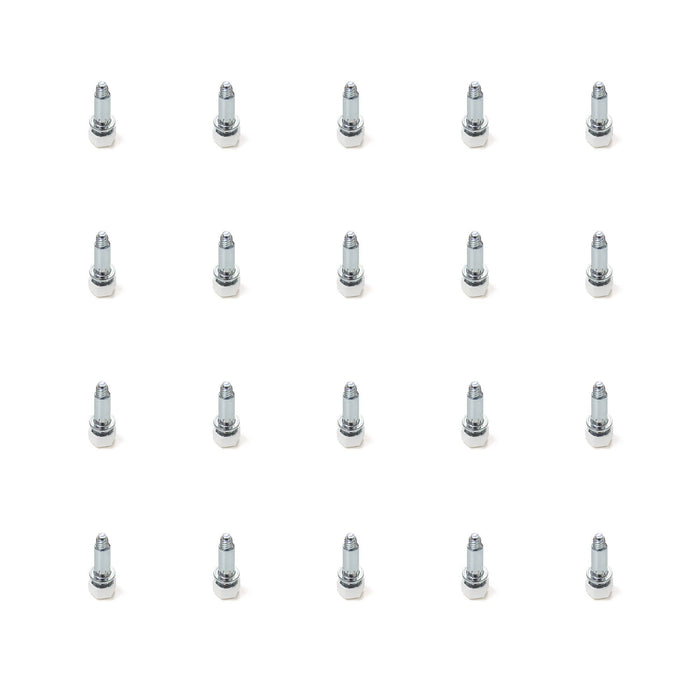 Lot von 20 Nivellierer Möbel, hexagonaler Sockel, M6, 18mm Einstellung, Stahl Kunststoff