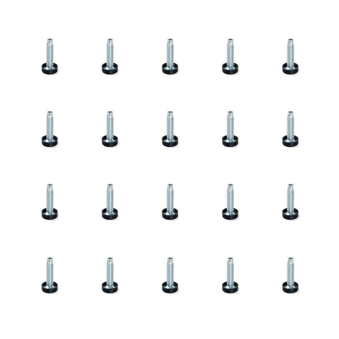 Lot von 20 Nivellierer Möbel, Innenverstellung, M10, Durchmesser 23mm, H 46mm, Stahl Kunststoff