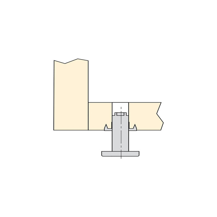 Lot von 20 Nivellierer Möbel, Innenverstellung, M10, Durchmesser 23mm, H 46mm, Stahl Kunststoff