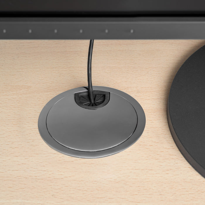 Satz von 7 ren Kabeldurchführungen, 80mm Durchmesser, Zamak, verchromt, Unterputzmontage