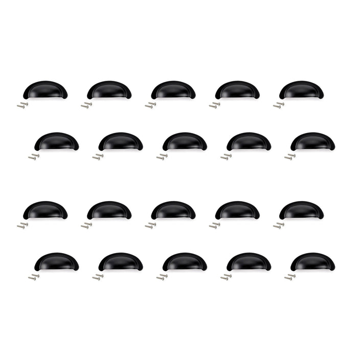 Lot von 20 Möbelgriffe Marrakesch, L77mm, 64mm Achsenabstand, Zamak, Schwarz