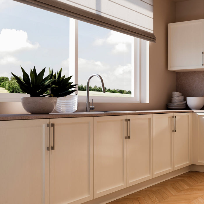 Lot von 20 Möbelgriffe Paiporta, L160mm, 128mm Achsenabstand, Zamak, Nickel satiniert