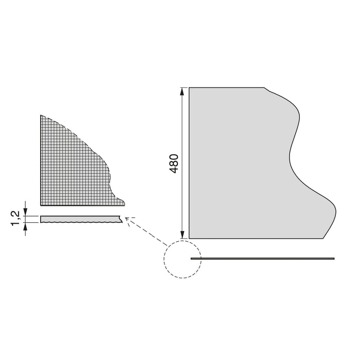 Antirutschmatte Schublade, Textileffekt, L 2000x48cm, Kunststoff, weiss