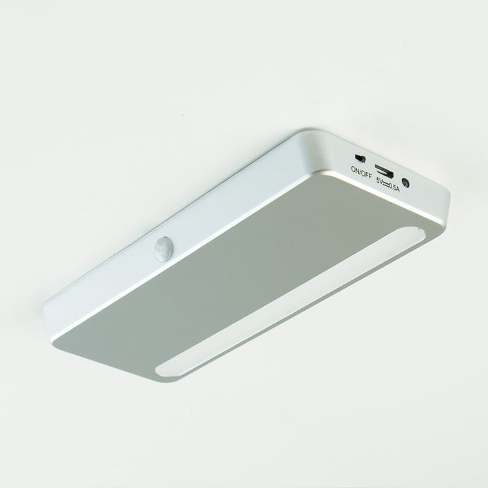 USB wiederaufladbare LED-Leuchte Kraz Bewegungssensor, natürliches weißes Licht 4.000K, Kunststoff, Metallisch grau