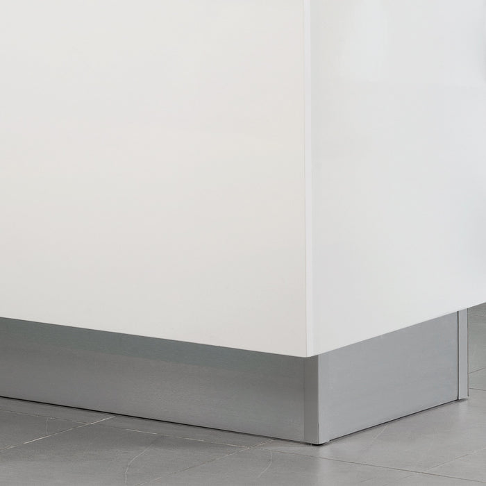 Lot Küchensockelleisten Verbindungsbeschlägen, H 100mm, 2 Leisten L 2,35m, Kunststoff, satiniert