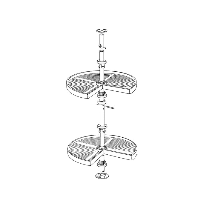 Lot Drehplatten Shelvo 3/4, 800mm Modul, Kunststoff Aluminium, weiss