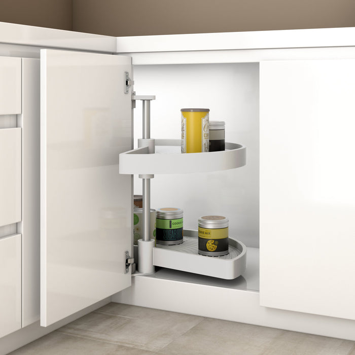 Lot Drehplatten Shelvo 1/2, 800mm Modul, Kunststoff Aluminium, weiss