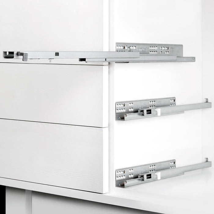 Satz Unterflurführungen Silver, Vollauszug, Schließautomatik, T 300mm, Stahl, Verzinkt