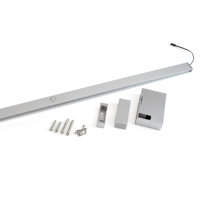 Garderobenstange LED-Licht Castor Bewegungssensor, L558mm, Kunststoff Aluminium, Metallic grau