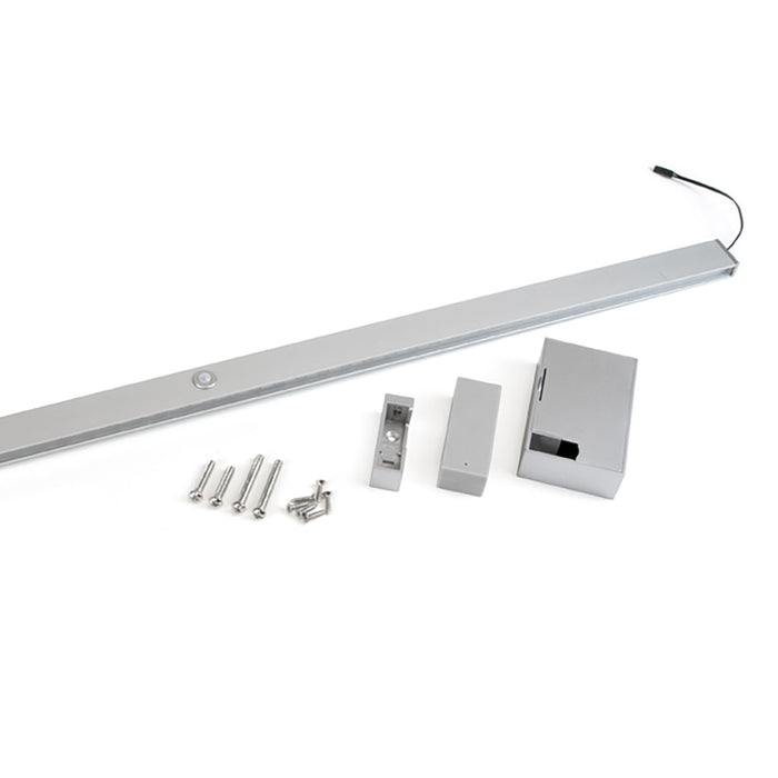 Garderobenstange LED-Licht Castor Bewegungssensor, L708mm, Kunststoff Aluminium, Metallic grau