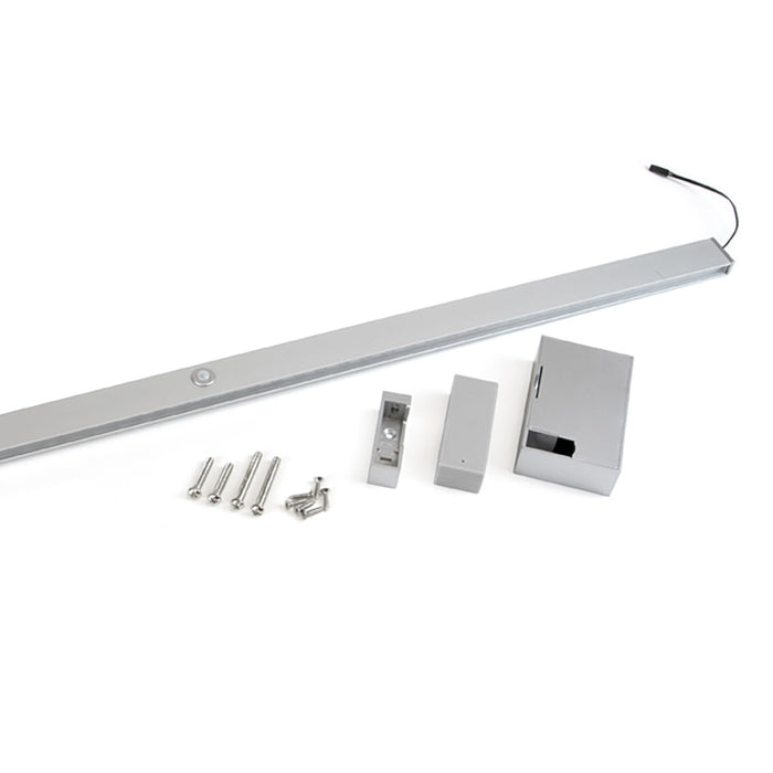 Garderobenstange LED-Licht Castor Bewegungssensor, L858mm, Kunststoff Aluminium, Metallic grau