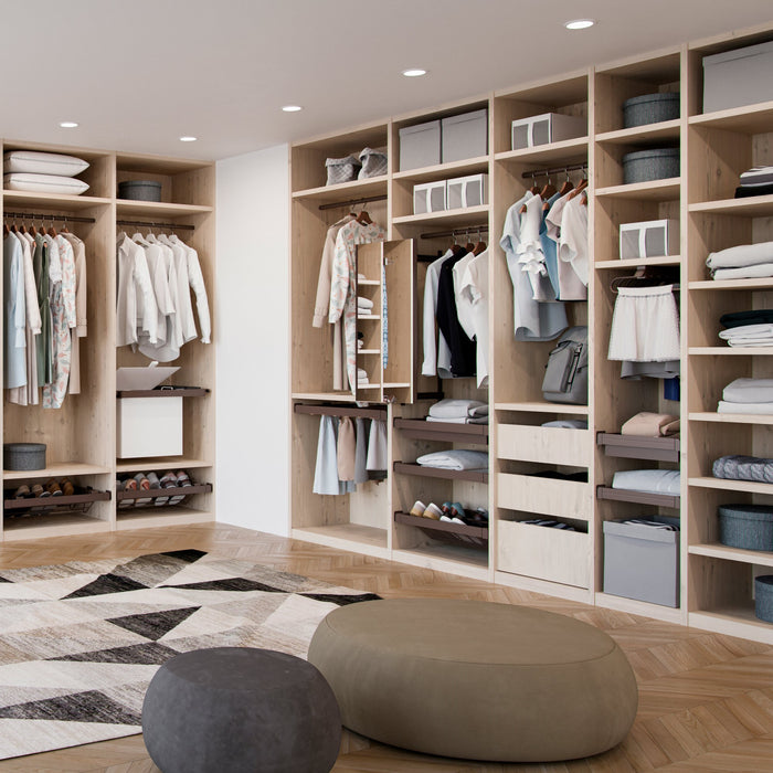 Ausziehbarer Innenspiegel Schränke, Grau metallic, Stahl Kunststoff Glas