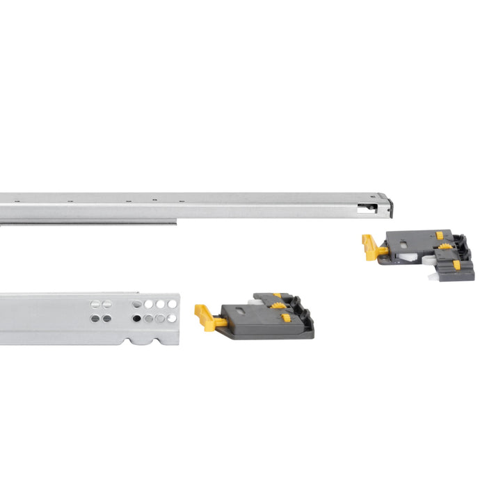 Satz Unterflurführungen Silver, Vollauszug, Schließautomatik Halterung, T 340mm, Stahl, Verzinkt