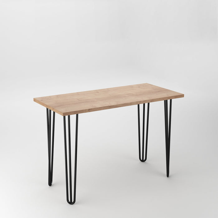 Lot von 4 Tischbeine 3 Stangen Hairpin, H 710mm, Stahl, Schwarz lackiert