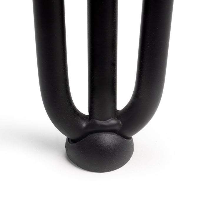 Lot von 4 Tischbeine 3 Stangen Hairpin, H 710mm, Stahl, Schwarz lackiert