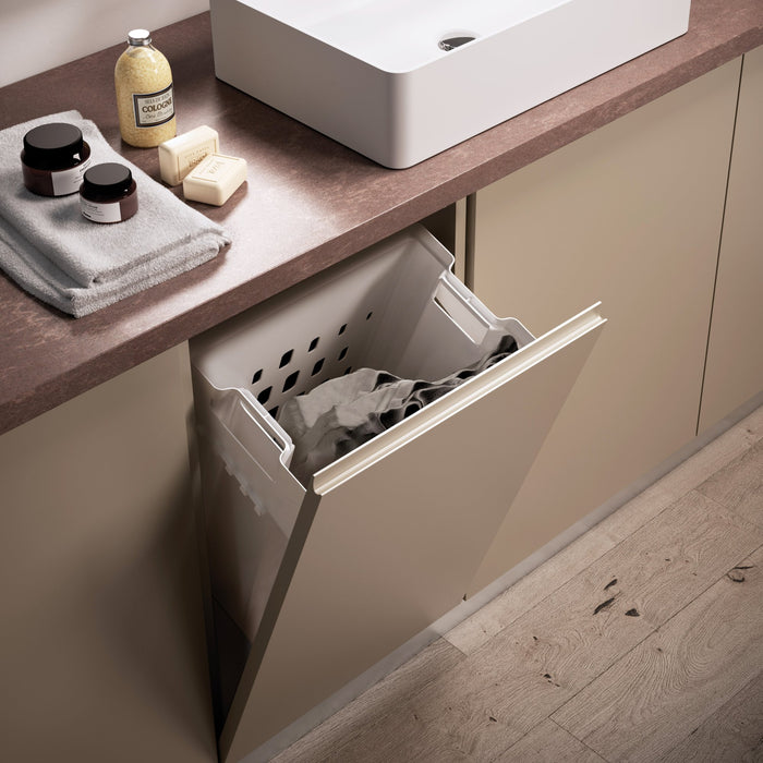 Wächekorb Lary Flügeltürsystem, 450mm, Kunststoff Stahl, weiss