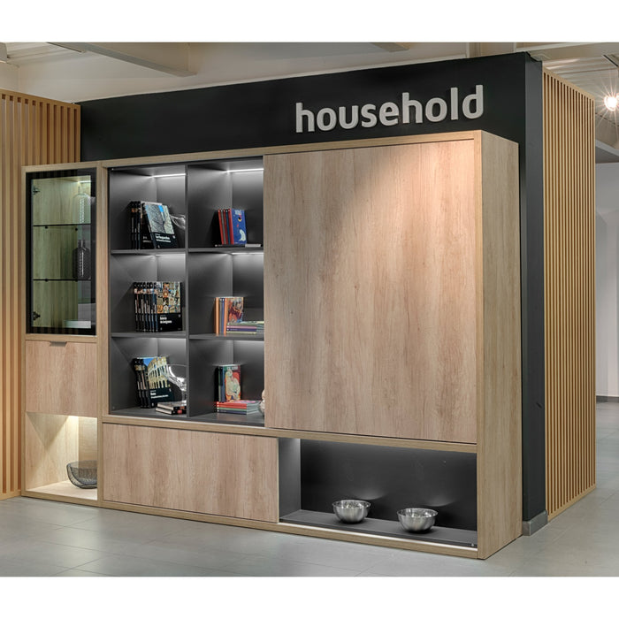 Set aus Beschlagset Flow 2 Schiebetüren Schrank sanftem Schließen eingelassenen Schienen 2,35 m, ohne Platten, Matt eloxiert