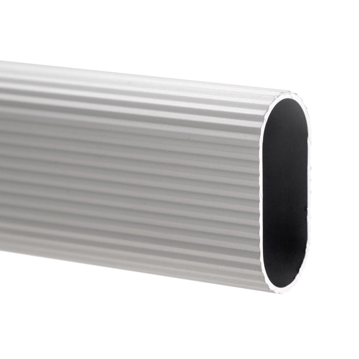 Satz von Schrankschienenset 2 x 1,15m Halterungen, Aluminium Zamak, Matt eloxiert