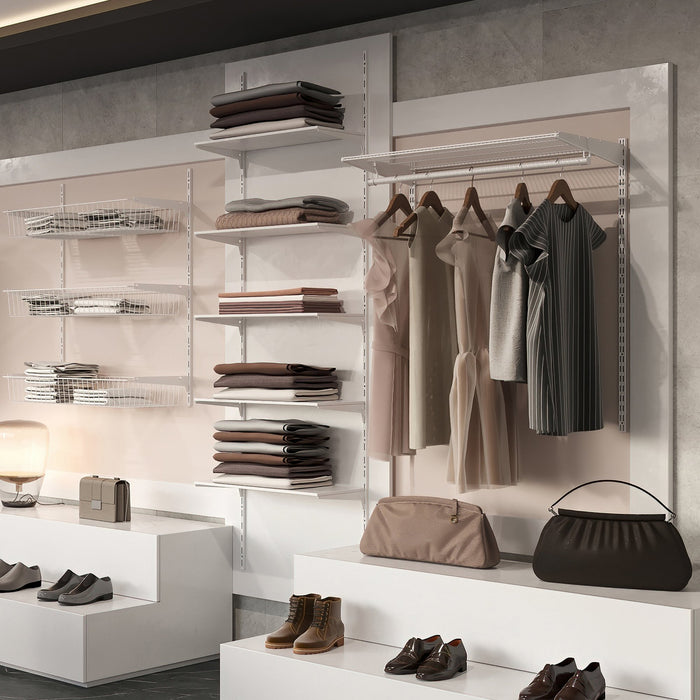 Set aus set 3 Regale Konsolen Wandhalterungen Jagmet, L 280mm, Stahl, Weiß lackiert