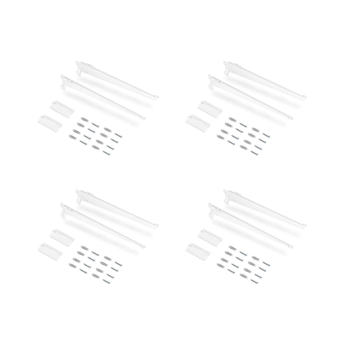 Satz von 4 Regalen Halterungen Platten die Wandmontage Jagmet, L 230mm, Stahl, Weiß lackiert