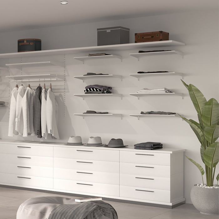 Satz von 4 Regalen Halterungen Platten die Wandmontage Jagmet, L 230mm, Stahl, Weiß lackiert