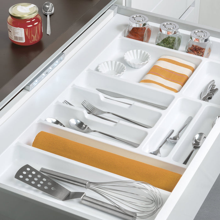 Besteckeinsatz Optima Vertex/Concept, T 500mm, 16mm Stärke, Modul 500mm, Kunststoff, weiss