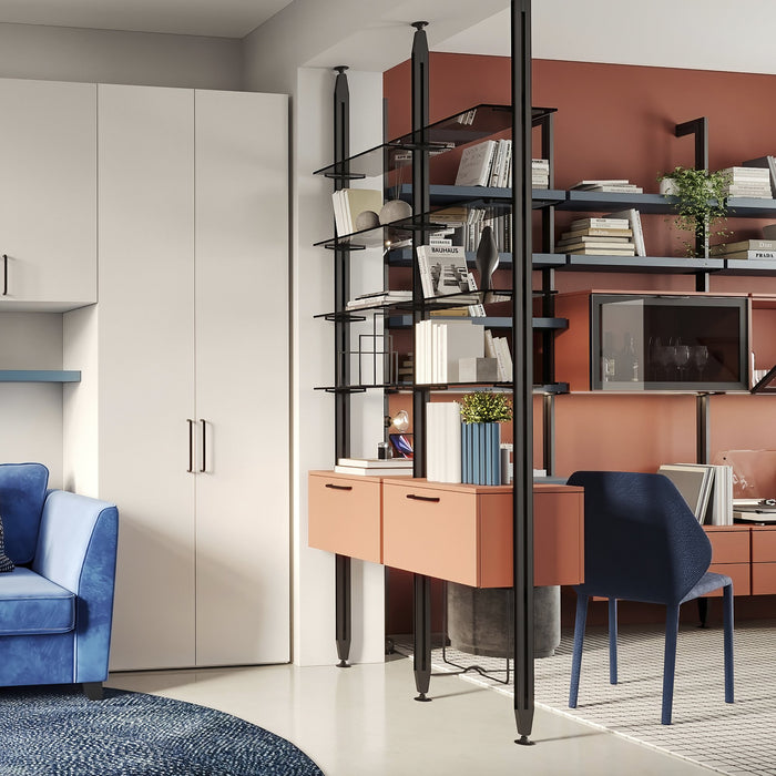 Satz von 5 Glasböden die Struktur Zero, ohne Glas, Zamak, Tiefschwarz lackiert