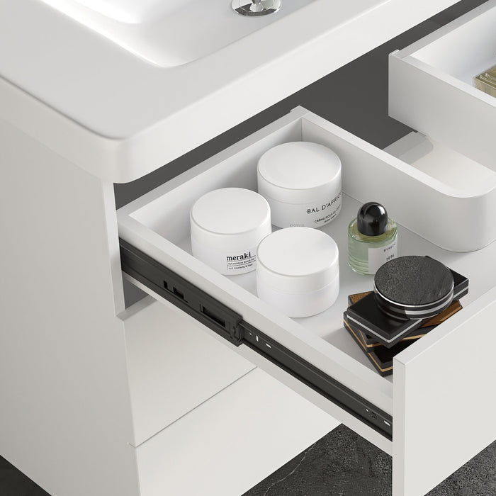 5er Satz Kugelführungen, H 45mm, T 450mm, Vollauszug, Schwarz