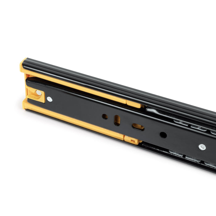 5er Satz Kugelführungen, H 45mm, T 600mm, Vollauszug, Schließautomatik, Schwarz