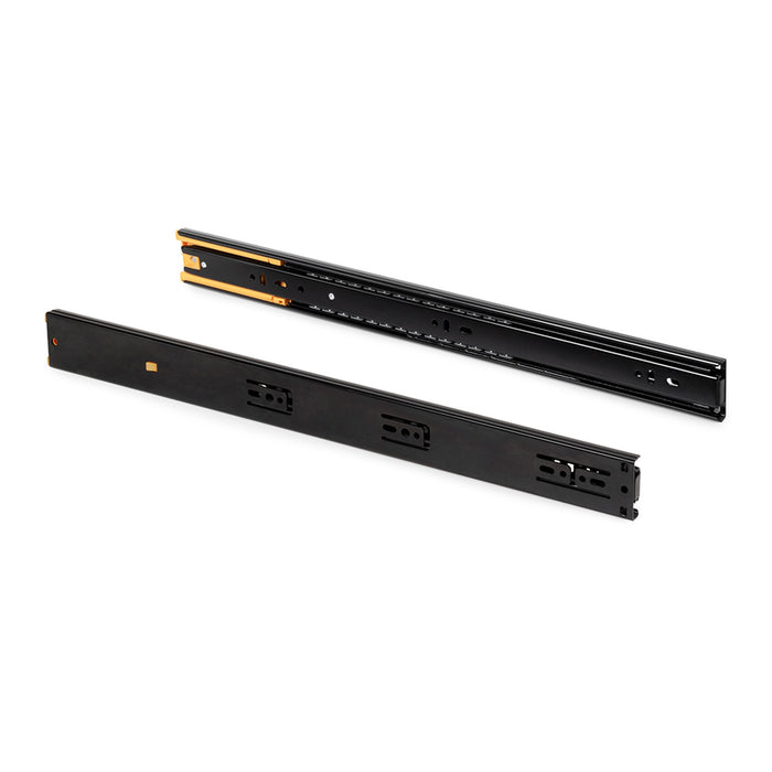 5er Satz Kugelführungen, H 45mm, T 450mm, Vollauszug, Schließautomatik, Schwarz