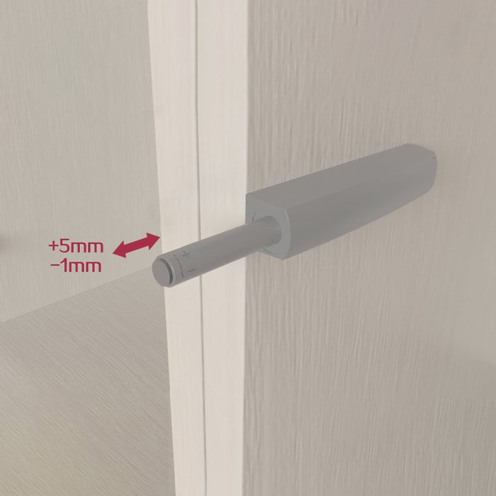 Kit von 10 Druckverschluss Push Lite zum Schrauben, verstellbar, L 80mm, Stoßdämpfer, Kunststoff, Grau