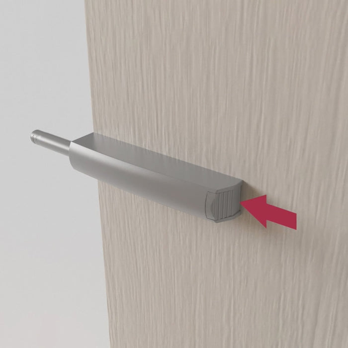 Kit von 10 Druckverschluss Push Lite zum Schrauben, verstellbar, L 80mm, Stoßdämpfer, Kunststoff, Grau