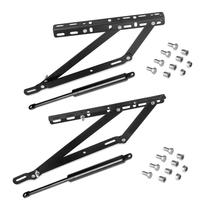 Satz Hebeset Kanapee-Bett, seitliche Öffnung, 90 cm Betten, Stahl, Schwarz lackiert
