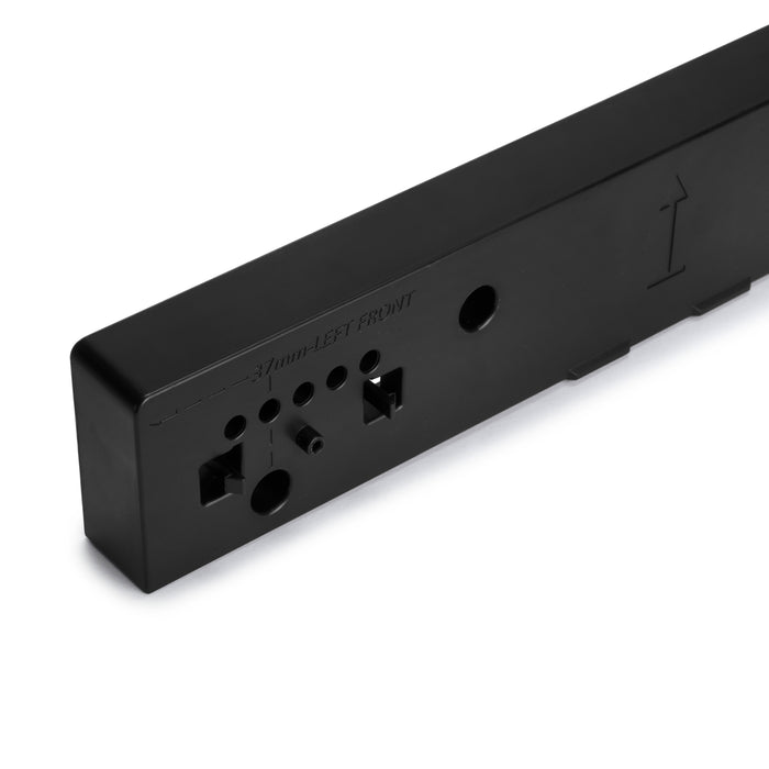 Emuca NEU | Satz seitliche Abstandshalter für Rahmen Hack, Schwarzer Kunststoff, Kunststoff,