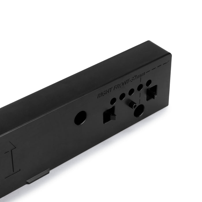 Emuca NEU | Satz seitliche Abstandshalter für Rahmen Hack, Schwarzer Kunststoff, Kunststoff,