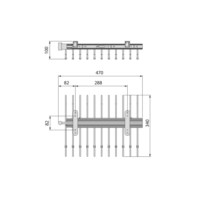 Emuca NEU | Ausziehbarer Hosenbügel, 11 Stangen, Vollauszüge, Stahl, Titanium