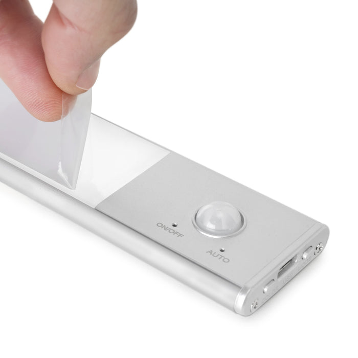 USB wiederaufladbare LED-Wandleuchte Kaus Bewegungssensor, L400mm, Kunststoff Aluminium, Matt eloxiert