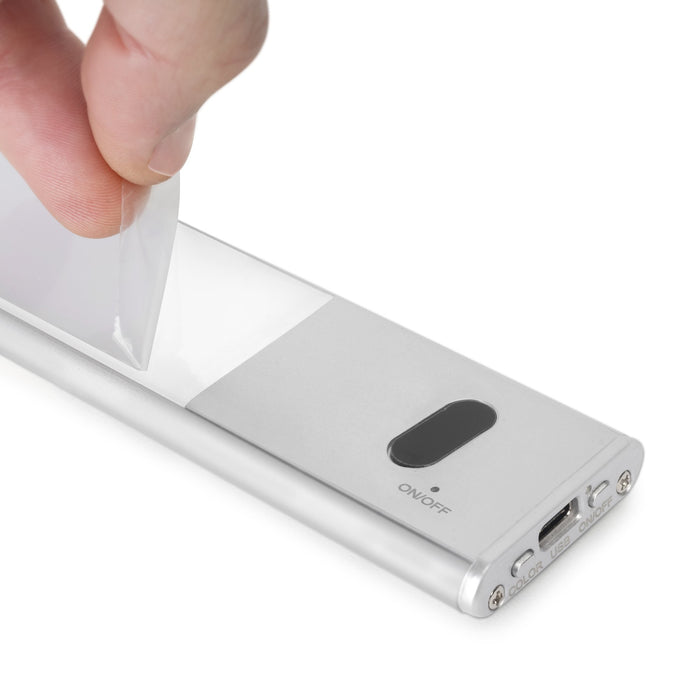 USB wiederaufladbare LED-Wandleuchte Kaus Berührungssensor, L400mm, Kunststoff Aluminium, Matt eloxiert