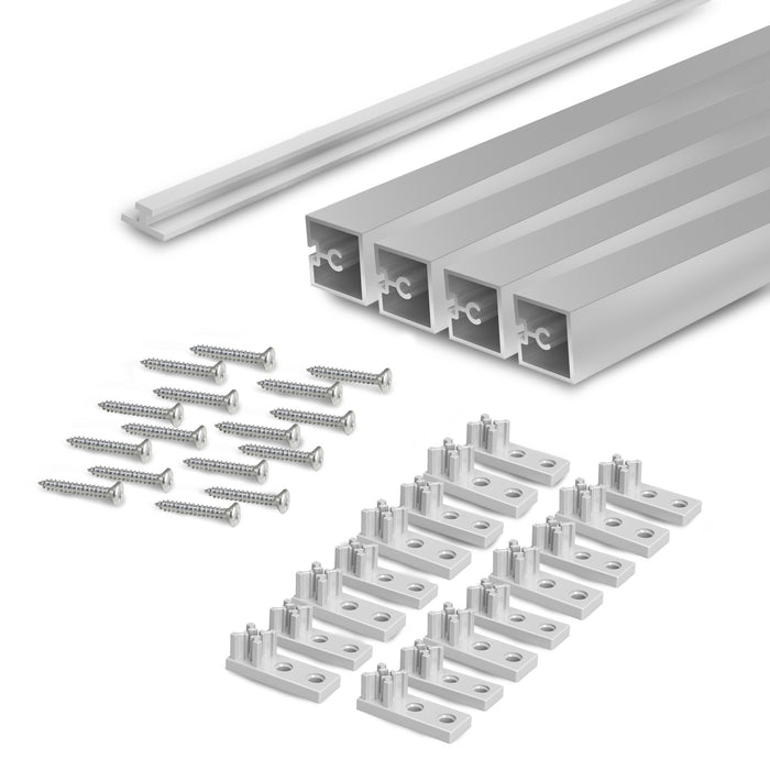 Lot 4 TraversenProfilen Albeam Küchenmöbel, Anschraubbeschlägen, Aluminium Kunststoff, matt eloxiert