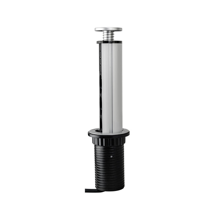 abnehmbarer Multistecker Vertikal, 3 x Schuko-Stecker, 1 x USB Typ A, 1 x USB Typ C, Kunststoff Aluminium, Metallic Grau